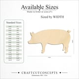 Size reference chart for ROUNDED PIG