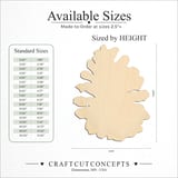 Size reference chart for PINE CONE ASYMMETRICAL