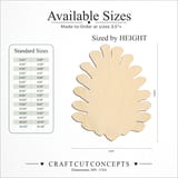 Size reference chart for PINE CONE BROAD OVAL