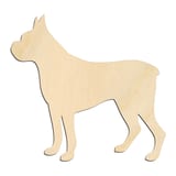 Laser-cut baltic birch silhouette of ALERT STANDING PIT BULL