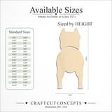 Size reference chart for PITBULL TWO PIECE BACK VIEW
