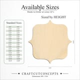 Size reference chart for PLAQUE BRACKET