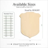 Size reference chart for POLICE BADGE
