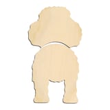 Laser-cut baltic birch silhouette of POODLE TWO PIECE BACK VIEW