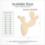 Size reference chart for PRICKLY PEAR CACTUS