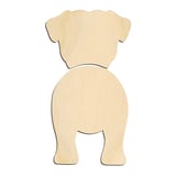 Laser-cut baltic birch silhouette of PUG TWO PIECE BACK VIEW