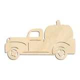 Laser-cut baltic birch silhouette of PUMPKIN TRUCK VINTAGE DETAILED