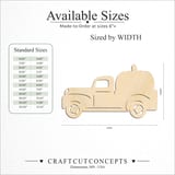 Size reference chart for PUMPKIN TRUCK VINTAGE DETAILED