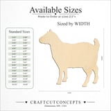 Size reference chart for Alert Pygmy Goat