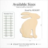 Size reference chart for ALERT RABBIT SILHOUETTE