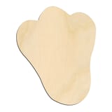 Laser-cut baltic birch silhouette of RABBIT FOOT PRINT
