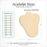 Size reference chart for RABBIT FOOT PRINT