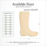 Size reference chart for RAIN BOOT