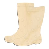 Laser-cut baltic birch silhouette of RAIN BOOTS