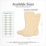 Size reference chart for RAIN BOOTS