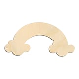 Laser-cut baltic birch silhouette of RAINBOW WITH CLOUDS
