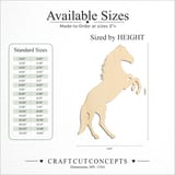 Size reference chart for REARING HORSE