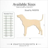 Size reference chart for REDBONE HOUND