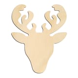 Laser-cut baltic birch silhouette of REINDEER HEAD FRONT
