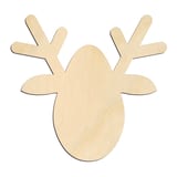 Laser-cut baltic birch silhouette of REINDEER HEAD FRONT BRANCH ANTLERS