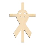 Laser-cut baltic birch silhouette of RIBBON CROSS