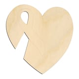 Laser-cut baltic birch silhouette of RIBBON HEART