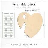 Size reference chart for RIBBON HEART