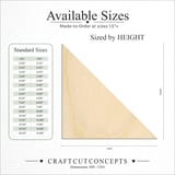 Size reference chart for Right Triangle