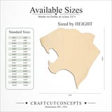 Size reference chart for ROARING BIG CAT HEAD