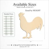Size reference chart for Rooster