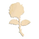 Laser-cut baltic birch silhouette of Rose with Stem
