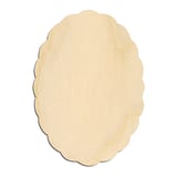 Laser-cut baltic birch silhouette of ROUGH SCALLOPED OVAL