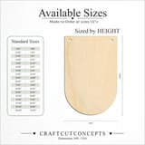 Size reference chart for ROUNDED BANNER LONG RIVETED