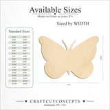 Size reference chart for ROUNDED BUTTERFLY