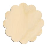 Laser-cut baltic birch silhouette of ROUNDED SCALLOP FLOWER