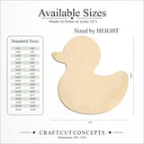 Size reference chart for RUBBER DUCK