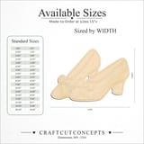 Size reference chart for Bow Heels