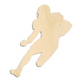 Laser-cut baltic birch silhouette of RUNNING FOOTBALL PLAYER