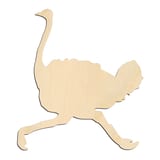 Laser-cut baltic birch silhouette of Running Ostrich