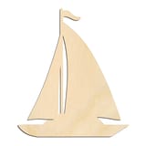 Laser-cut baltic birch silhouette of SAIL BOAT SHIP
