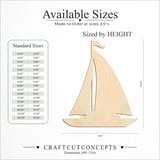Size reference chart for SAIL BOAT SHIP
