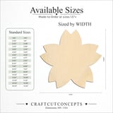 Size reference chart for SAKURA CHERRY BLOSSOM FLOWER