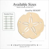 Size reference chart for SAND DOLLAR BROAD PETALS