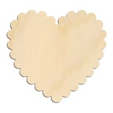 Laser-cut baltic birch silhouette of SCALLOPED HEART