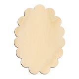 Laser-cut baltic birch silhouette of SCALLOPED OVAL