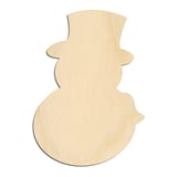 Laser-cut baltic birch silhouette of SCARF FLAG SNOWMAN