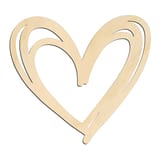 Laser-cut baltic birch silhouette of SCRIBBLE HEART