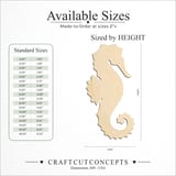 Size reference chart for SEA HORSE BROAD CREST