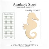 Size reference chart for SEA HORSE CLASSIC