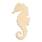 Laser-cut baltic birch silhouette of SEA HORSE CURVED TAIL